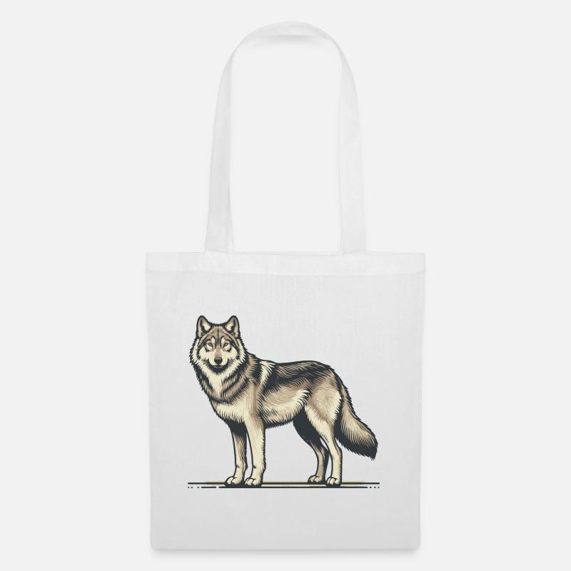 Wolf - Stoffbeutel - Weiß