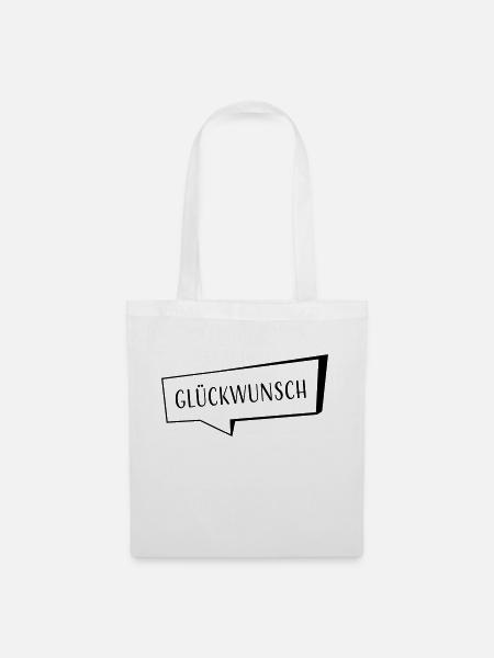 Glueckwunsch - Stoffbeutel - Weiß