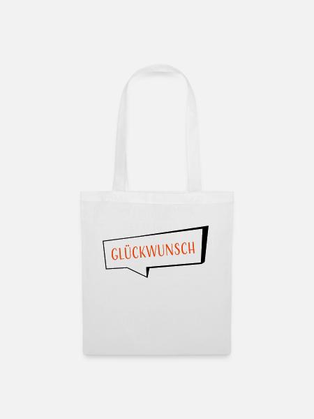 Glueckwunsch zweifarbig - Stoffbeutel - Weiß