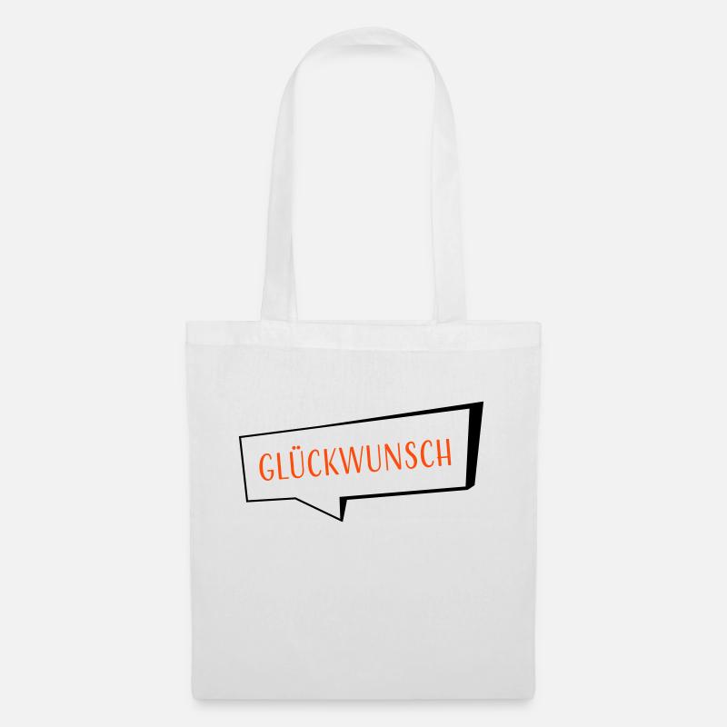 Glueckwunsch zweifarbig - Stoffbeutel - Weiß