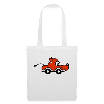 Dog Car Toy Remote Controlled Driving Wheels Cute - Tote Bag - white - Front