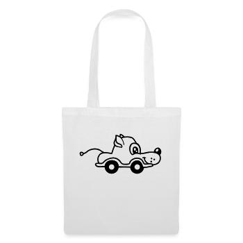 Dog Car Toy Remote Controlled Driving Wheels Cute - Tote Bag - white - Front