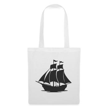 Mysterious Sailing Ship Silhouette - Tote Bag - white - Front