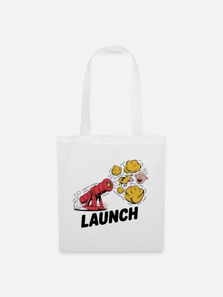 Comic Dinosaurier Kanone Explosion Design - Stoffbeutel - Weiß