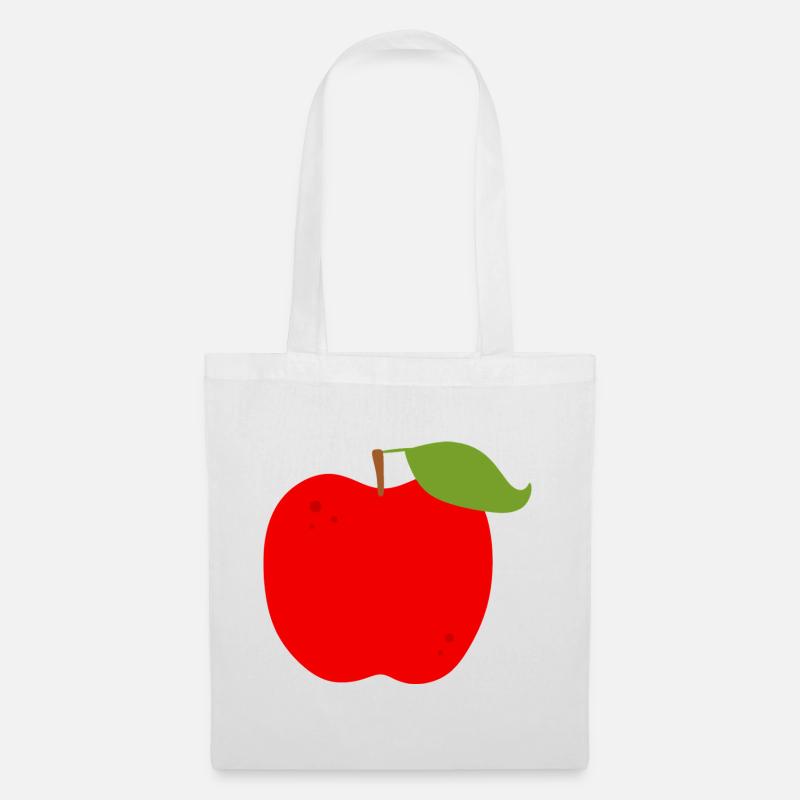 Lebendiger roter Apfel Illustration - Stoffbeutel - Weiß