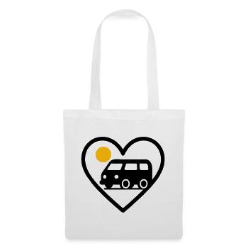 Vanlife Heart Van Travel Road Adventure - Sac en tissu - blanc - Devant