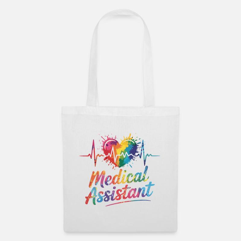 Regenbogen Medizinalassistent Herz - Stoffbeutel - Weiß