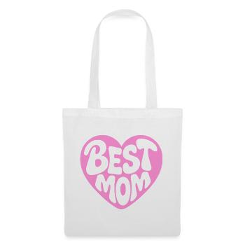Beste Mama Herzdesign - Stoffbeutel - Weiß - Vorne