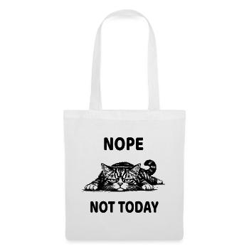 Nope Not Today Katze Lustiges Lustloses Design - Stoffbeutel - Weiß - Vorne