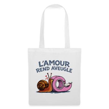 L’amour rend aveugle – humour escargot scotch - Sac en tissu - blanc - Devant
