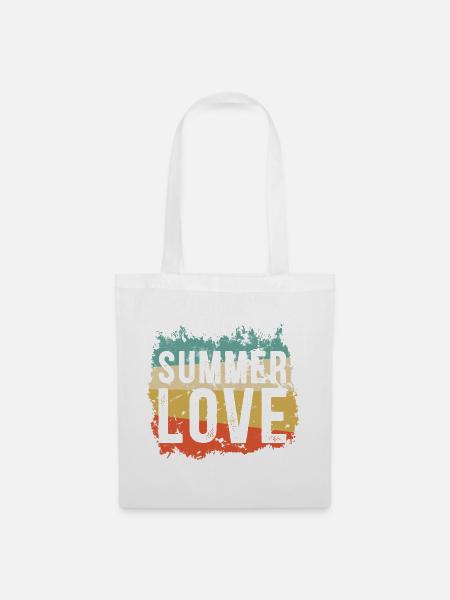 Sommerliebe im Retro Grunge - Stoffbeutel - Weiß