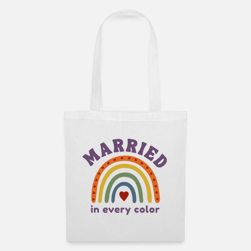Married in every Color Pride Regenbogen Design - Stoffbeutel - Weiß