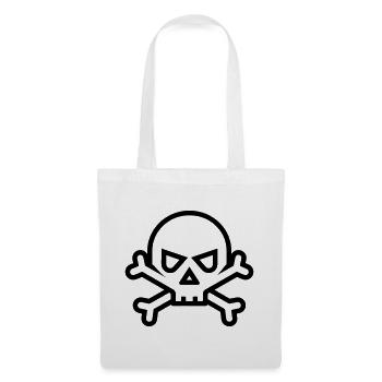 tête de mort pirate - Sac en tissu - blanc - Devant