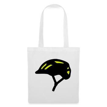 Silhouette du casque de vélo - Sac en tissu - blanc - Devant