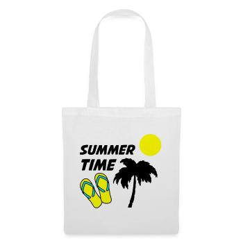 Tongs de plage au soleil - Sac en tissu - blanc - Devant