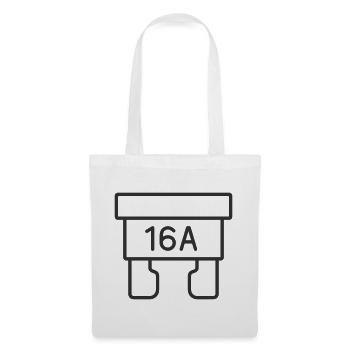 16A Auto Sicherungslinie-Symbol - Stoffbeutel - Weiß - Vorne