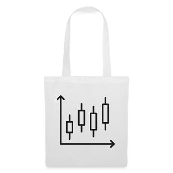 Kerzenhalter-Diagrammlinien-Symbol - Stoffbeutel - Weiß - Vorne