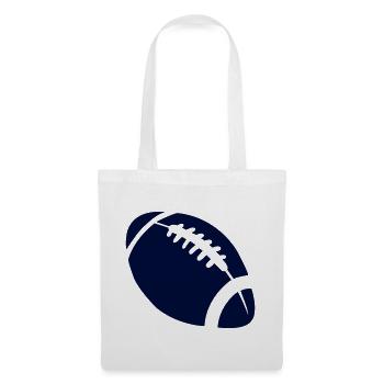 Dunkles Football Stitch-Design - Stoffbeutel - Weiß - Vorne