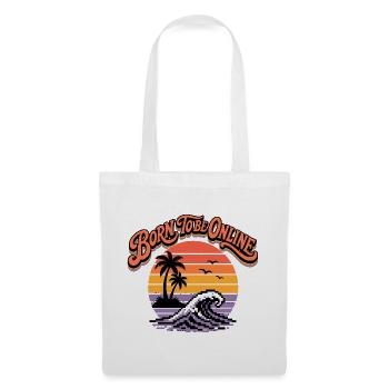 Born to Be Online Retro Sunset Surf - Stoffbeutel - Weiß - Vorne