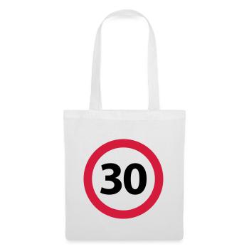 30. Geburtstag - Stoffbeutel - Weiß - Vorne