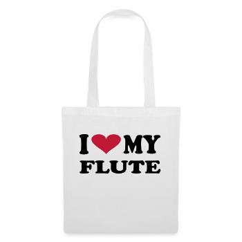 I Love my flute - Stoffbeutel - Weiß - Vorne