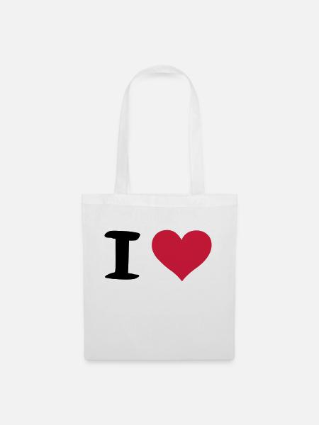 i heart - Stoffbeutel - Weiß