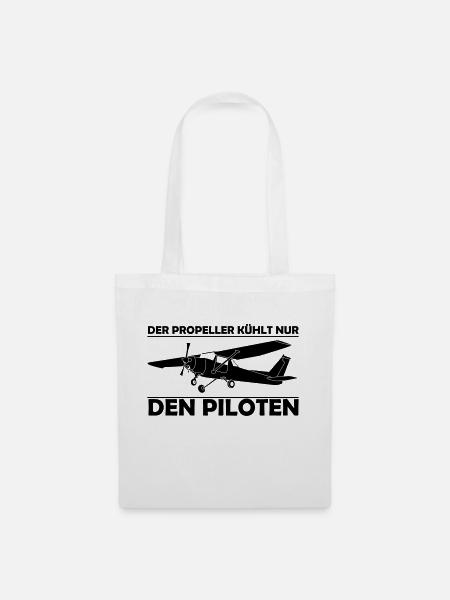 Cessna Motorflugzeug Geschenk - Stoffbeutel - Weiß