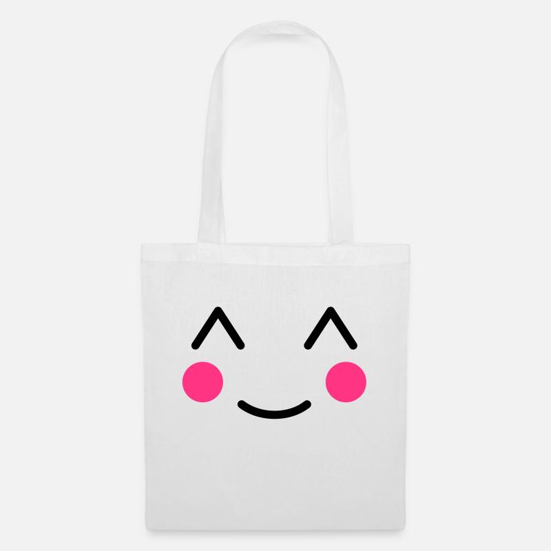 Smiley Lächeln - Stoffbeutel - Weiß