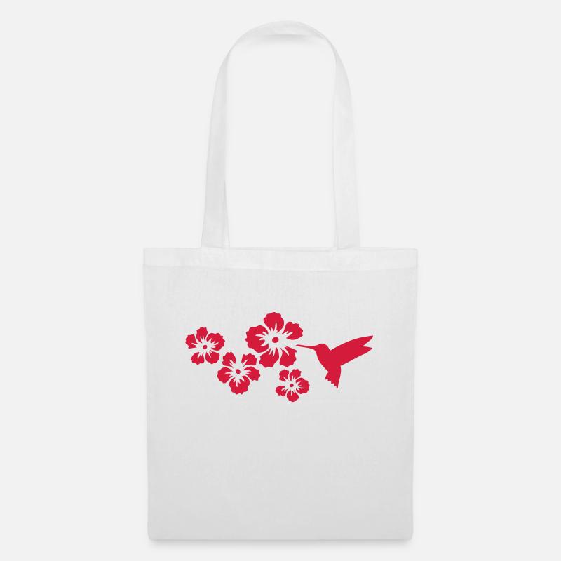 kolibri hibiskus - Stoffbeutel - Weiß