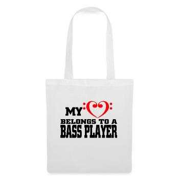 My Heart Belongs to a Bass Player - Sac en tissu - blanc - Devant