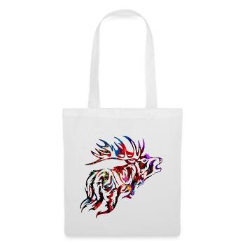 roaring colorful deer red deer - Tote Bag - white - Front