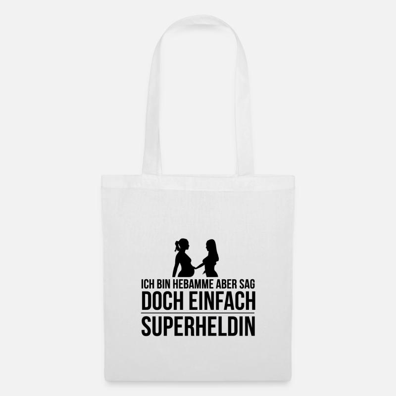 Hebamme Geschenkidee für Hebammen Beruf - Stoffbeutel - Weiß