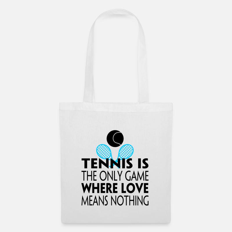 Witziger Tennis Spruch Tennisschläger Geschenk - Stoffbeutel - Weiß