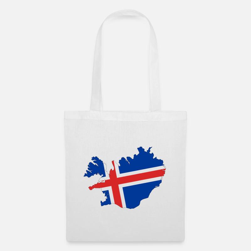 Carte du drapeau de l'Islande - Sac en tissu - blanc