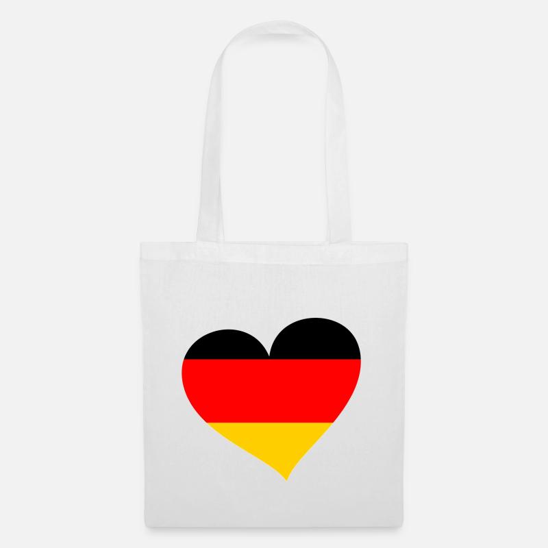 Deutschland Herz - Stoffbeutel - Weiß