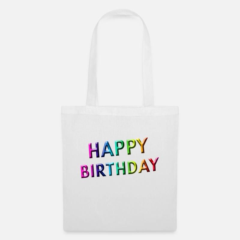 Happy Birthday - Stoffbeutel - Weiß