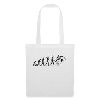 motorcycle evolution wheelie white print - Tote Bag - white - Front