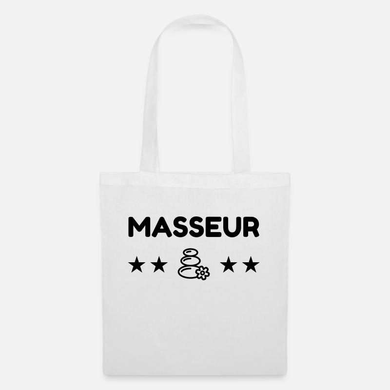 Massage / Masseur / Masseuse / Job - Stoffbeutel - Weiß