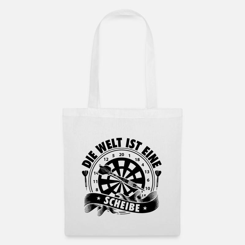 Dartscheibe | Darten Darter Dart Darts Geschenke - Stoffbeutel - Weiß
