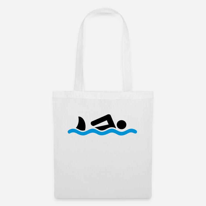 schwimmen mit Hai - Stoffbeutel - Weiß