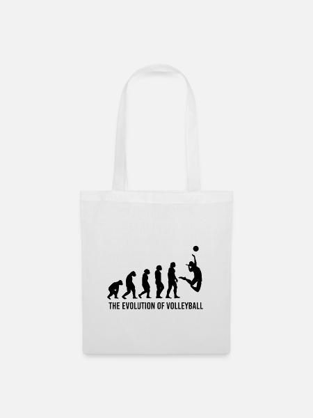 Volleyball Evolution Volleyballer Trainer Coach - Stoffbeutel - Weiß