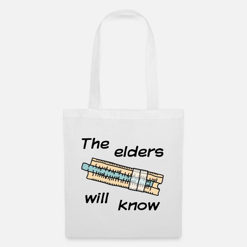 Slide rule - The elders will know - dark - Tote Bag - white