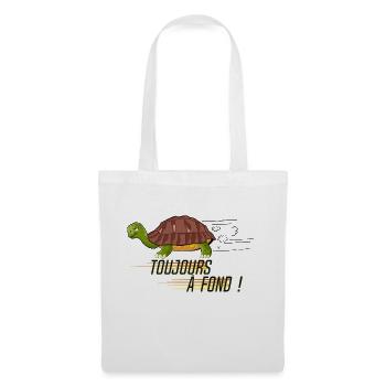 toujours a fond tortue dessin slogan humour - Sac en tissu - blanc - Devant