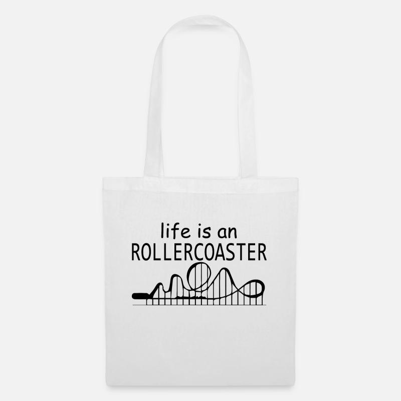 Rollercoaster Achterbahn - Stoffbeutel - Weiß