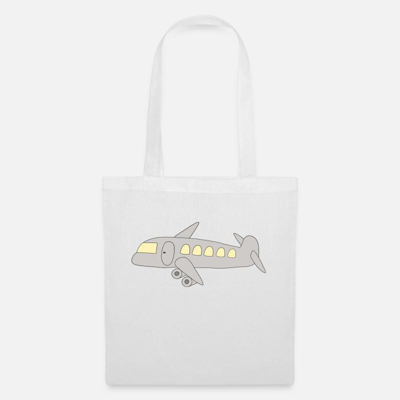 Flugzeug - Stoffbeutel - Weiß