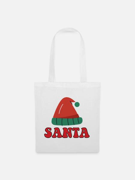 Santa - Stoffbeutel - Weiß