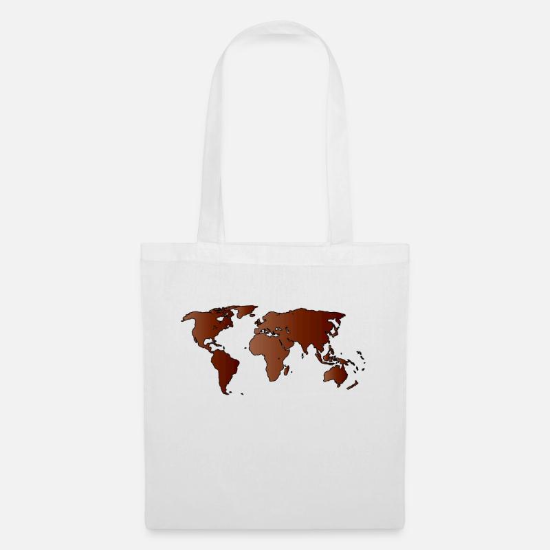 Plan de la carte du monde - Sac en tissu - blanc