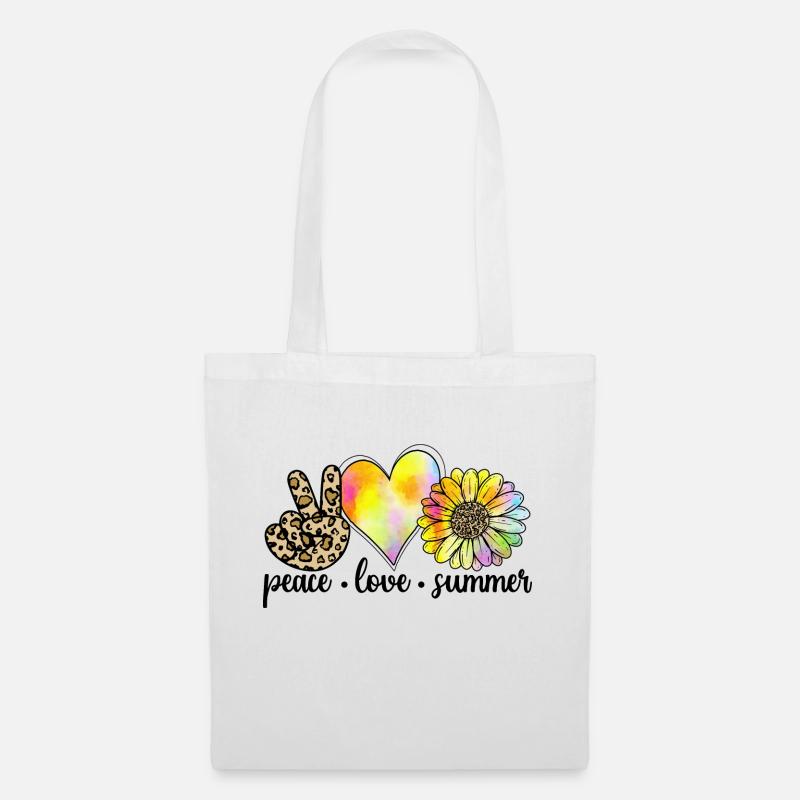 peace love summer - Stoffbeutel - Weiß