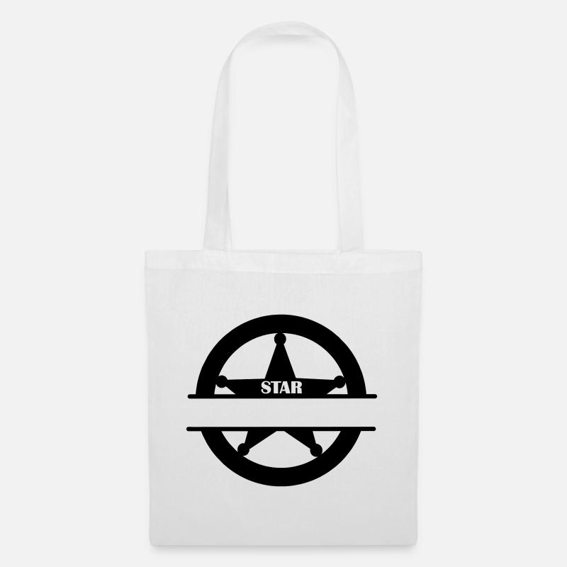 Étoile maréchal dans le monogramme du cercle - Sac en tissu - blanc