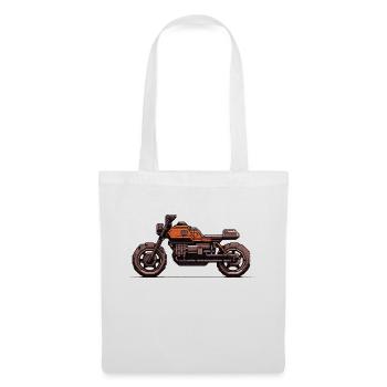 8 bit vintage motorcycle for motorcyclists - Tote Bag - white - Front